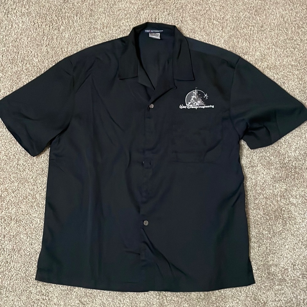 Walt Disney Imagineering Short Sleeve Port Authority Button Down in Black